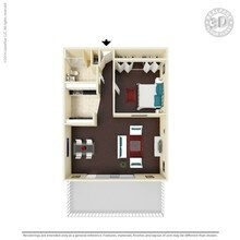 One Bedroom 201-A floor plan